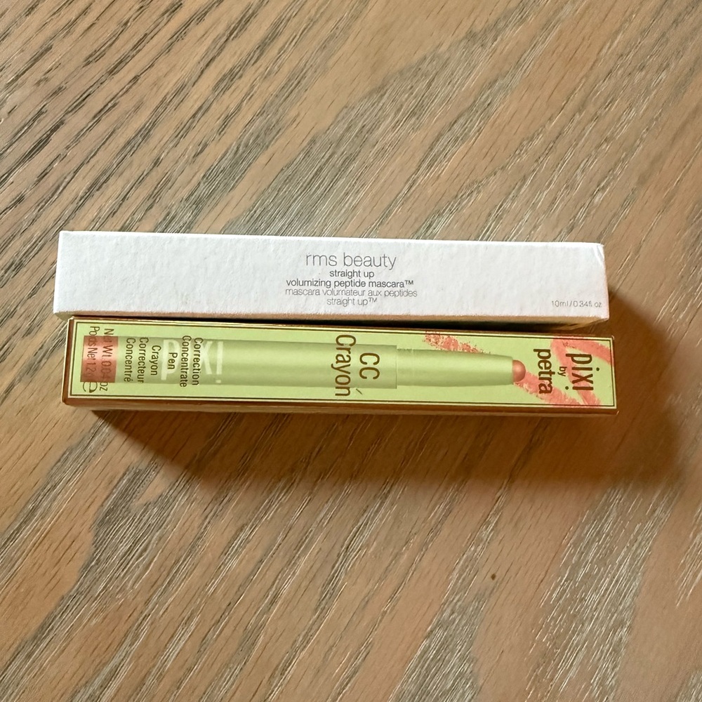 NWT eye makeup set: RMS HD Black mascara + Pixi CC Bright Undereye Crayon !!